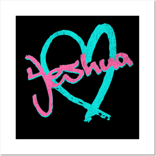 I Love Yeshua Vintage 80's & 90's Blue and Pink Posters and Art